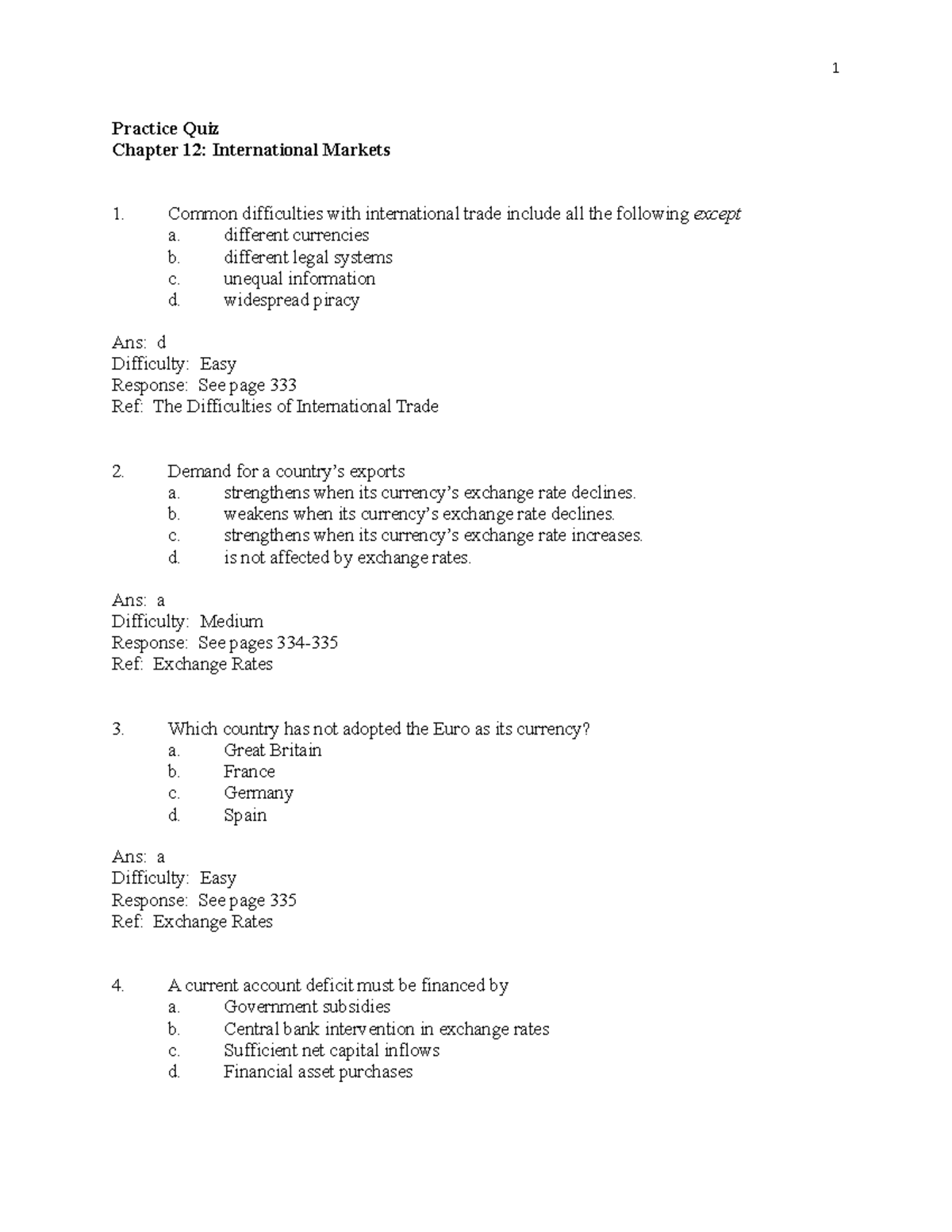 Ch12 - Chapter 12 Multiple Choice Answers, To Help With Midterm ...