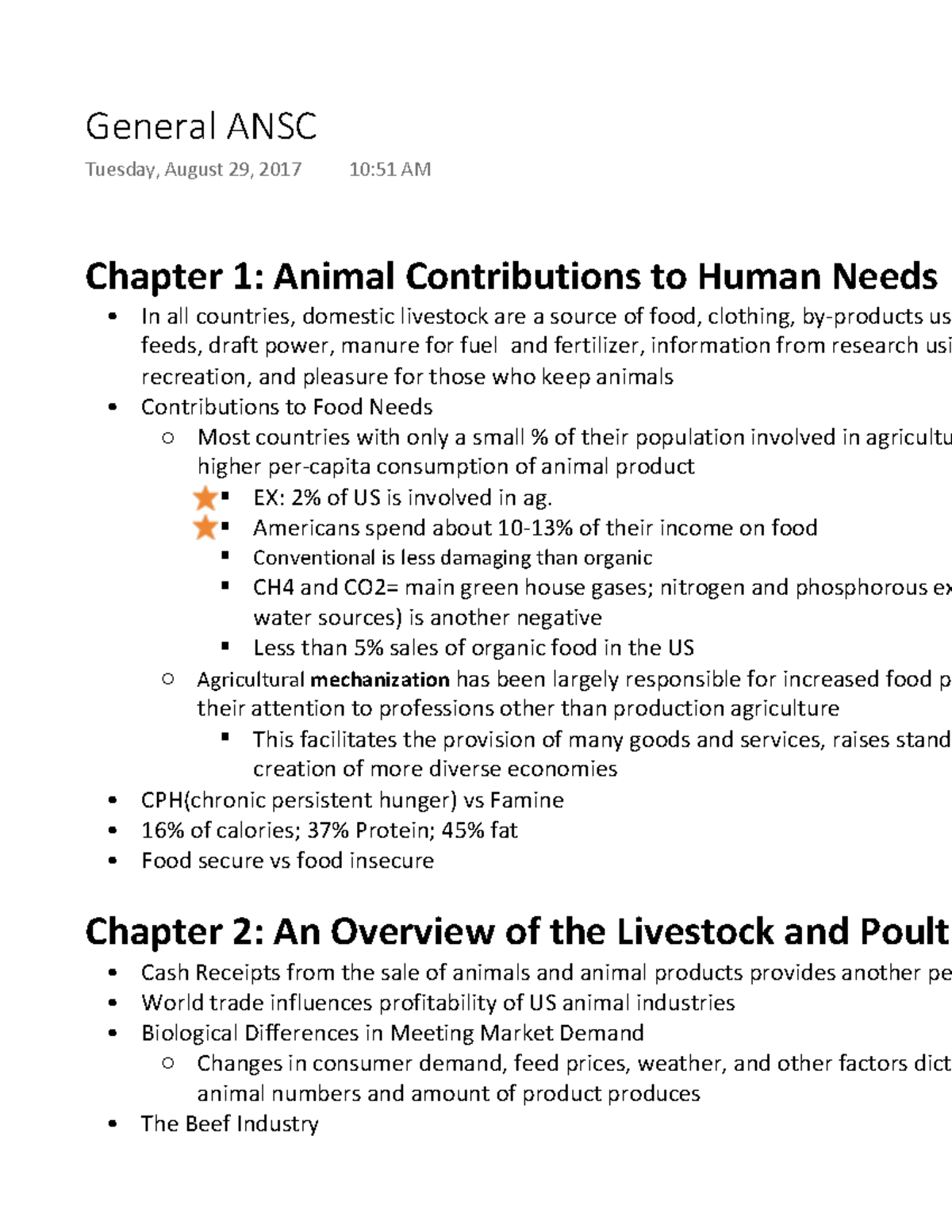 Exam 1 Material - Lecture Notes And Book Notes - Chapter 1: Animal ...