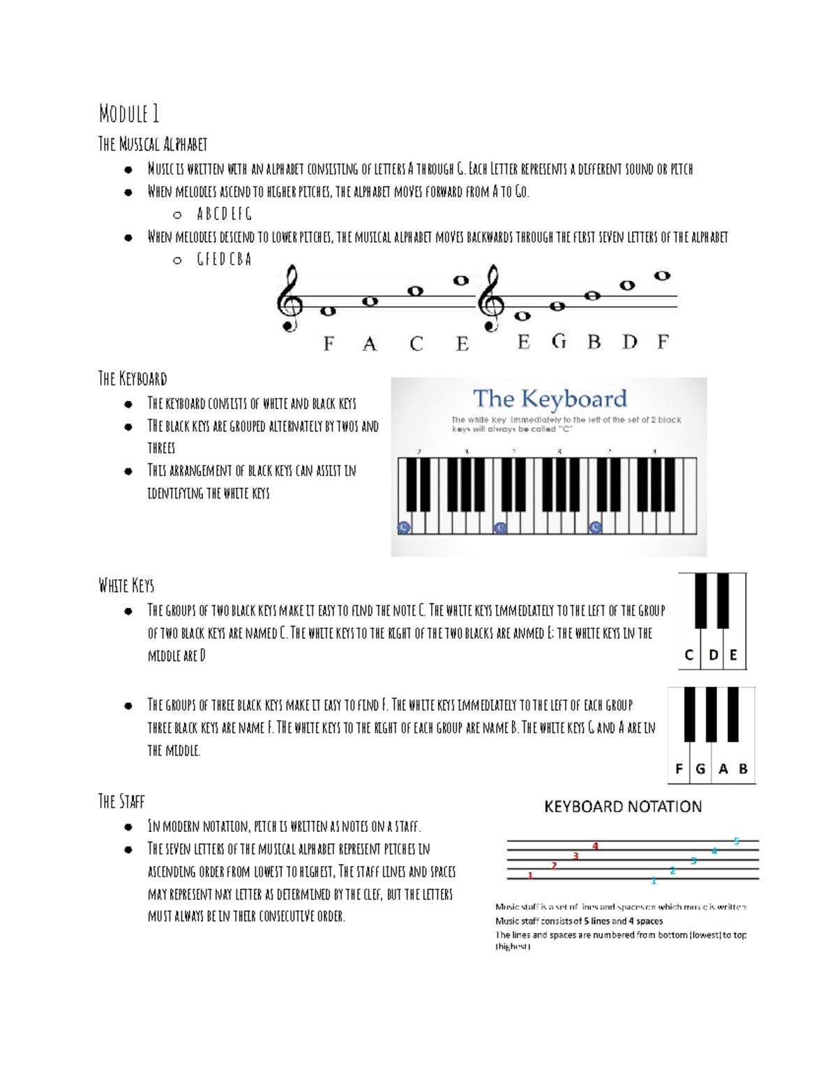 Music study notes - Musc 1400 Jin Ok Lee - Module 1 The Musical ...