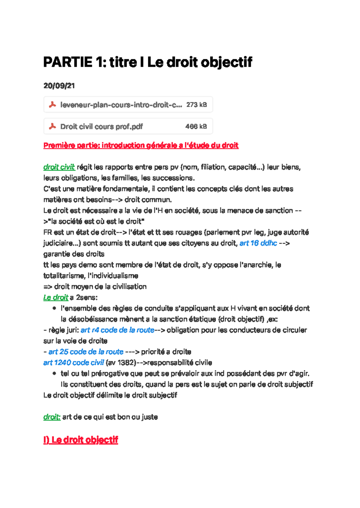 Civ Partie 1 titre I Le droit objectif - PA R T I E 1 : t i t re I Le d ...