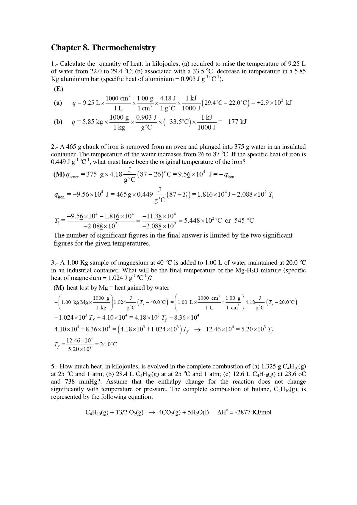 Solutions Loles 12 Chapter 8 Thermochemistry Studocu