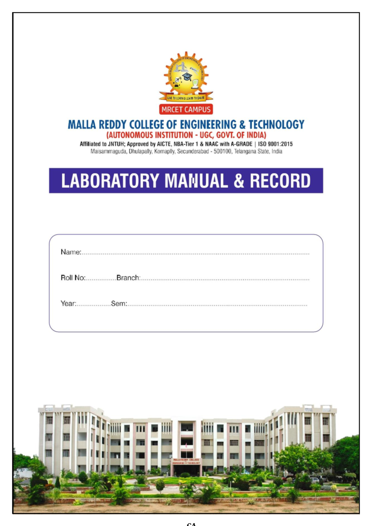 Artifical Intelligence AND Machine Learning LAB ARTIFICIAL