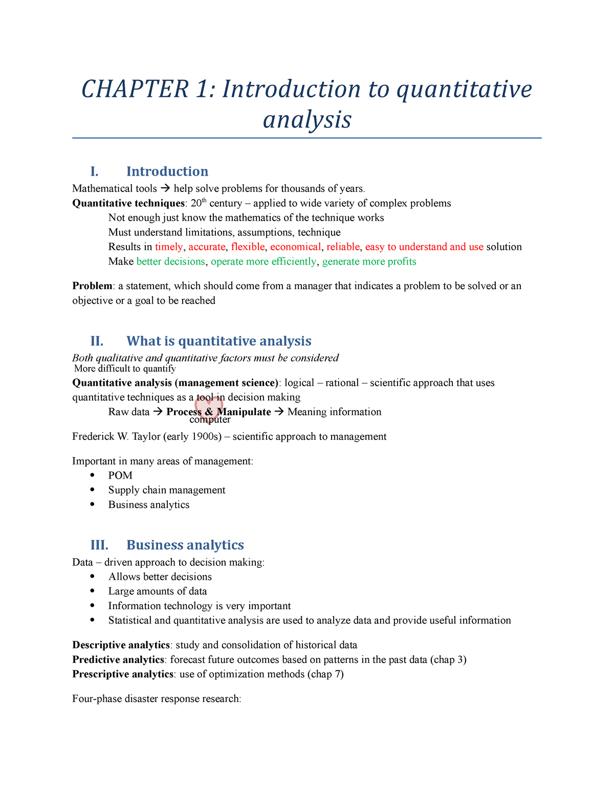 Chapter 1 - Introduction To Quantitative Analysis - CHAPTER 1 ...