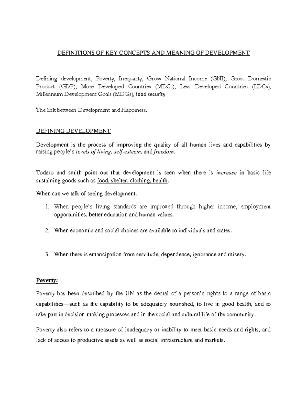 Lecture 1-3 - COURSE WORK - DEFINITIONS OF KEY CONCEPTS AND MEANING OF ...