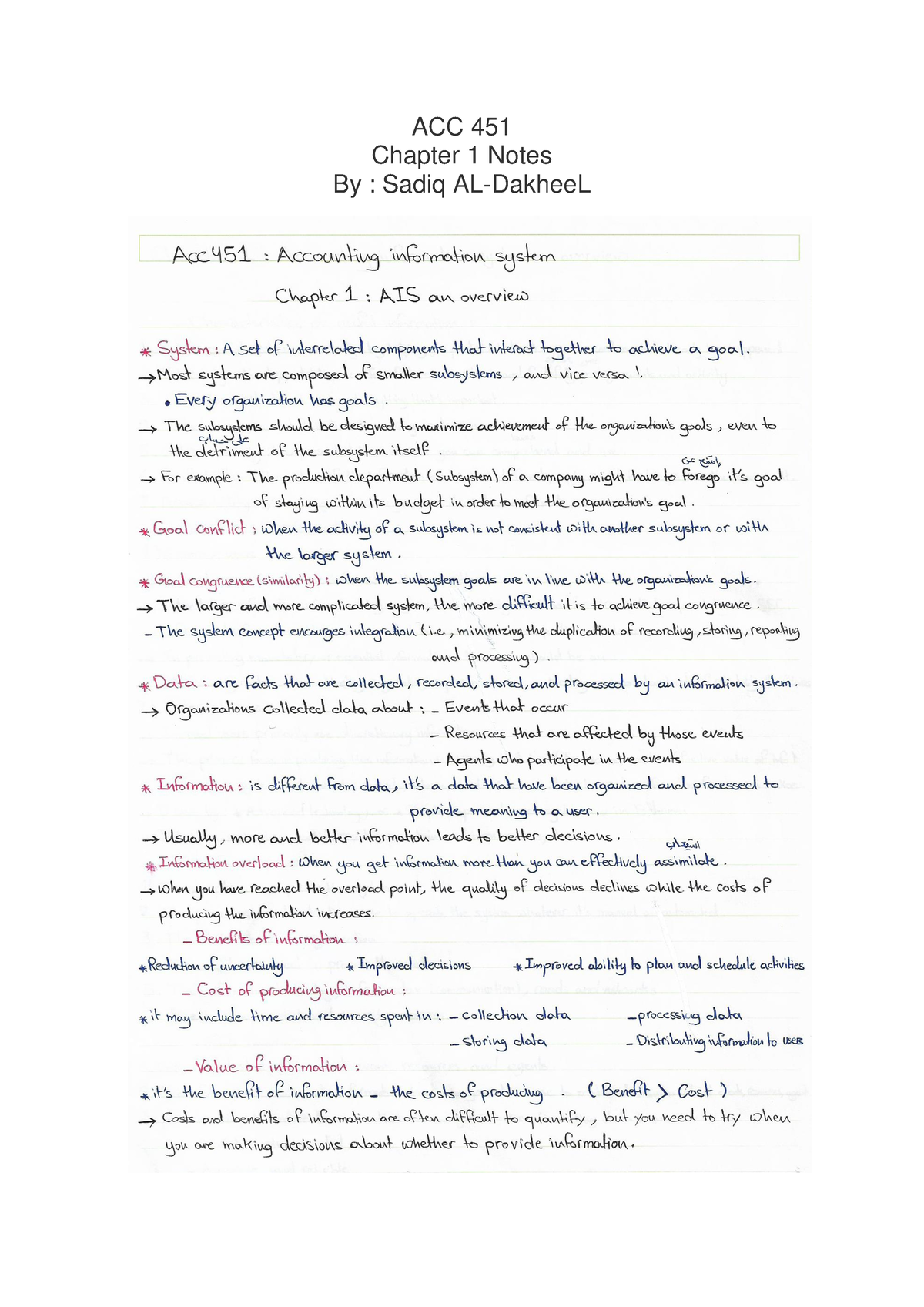 Chapter 1 - Notes - Intermediate Accounting II - ACC 451 Chapter 1 ...