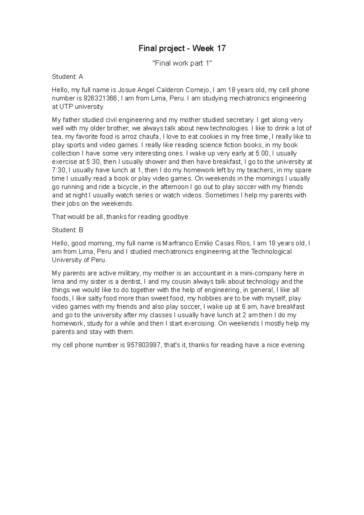 PROY final - Final project - Week 17 