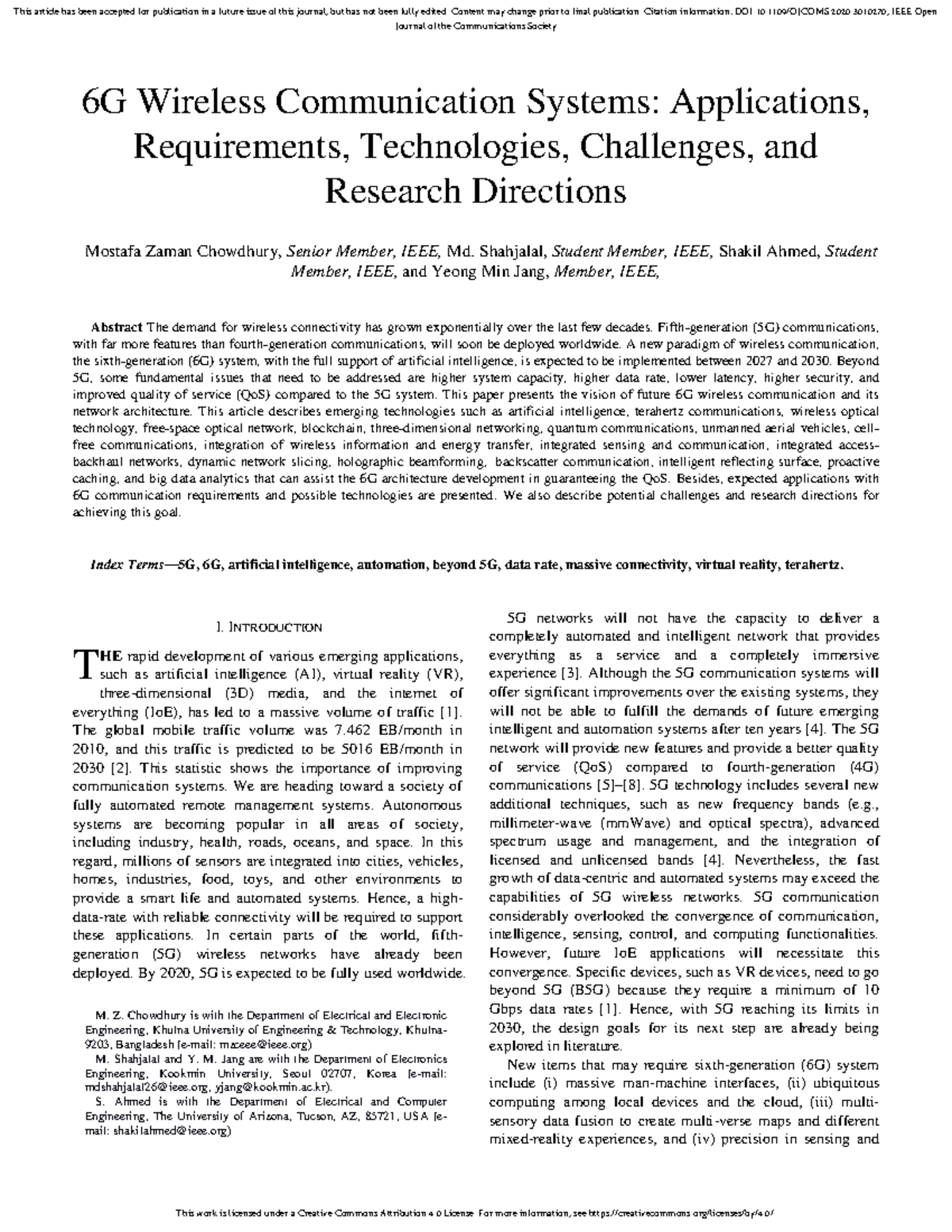 6G Wireless Communication Systems Applications Req - Journal of the ...