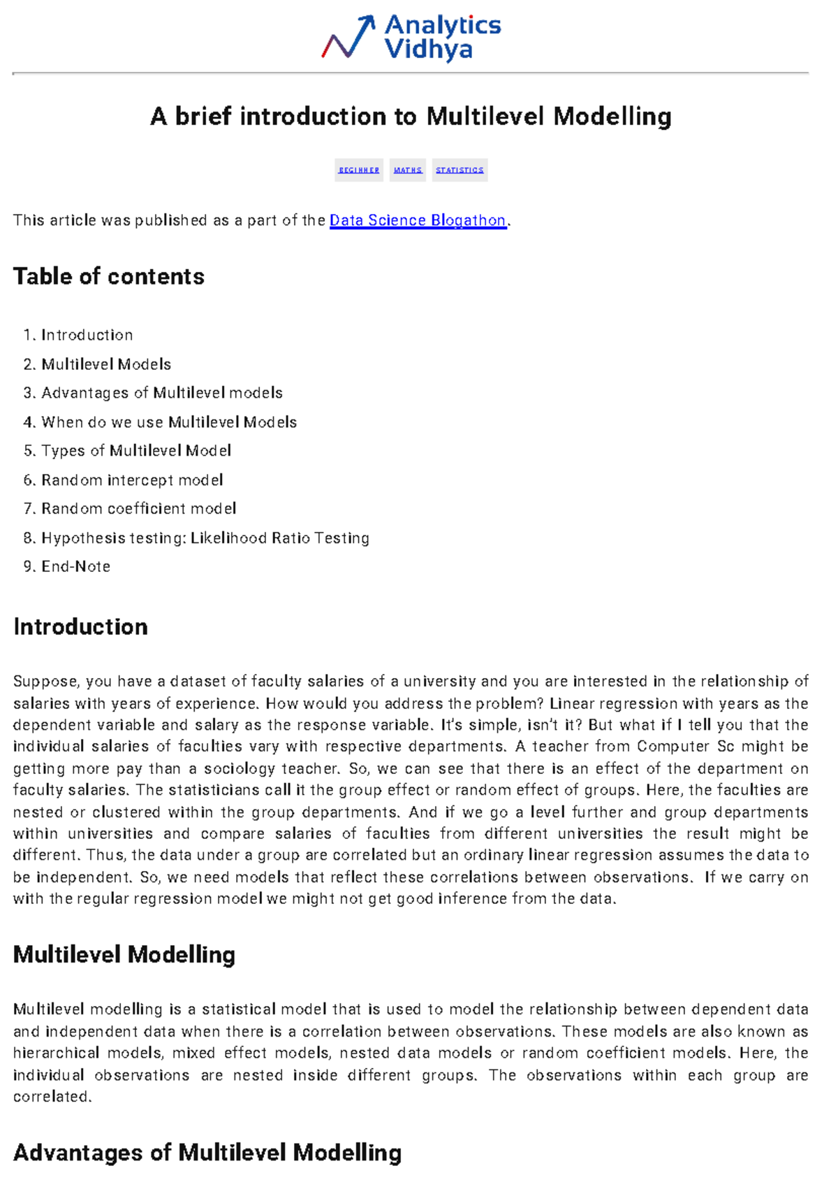 Introduction To Multilevel Modeling, Chapter 3 – MQRUI