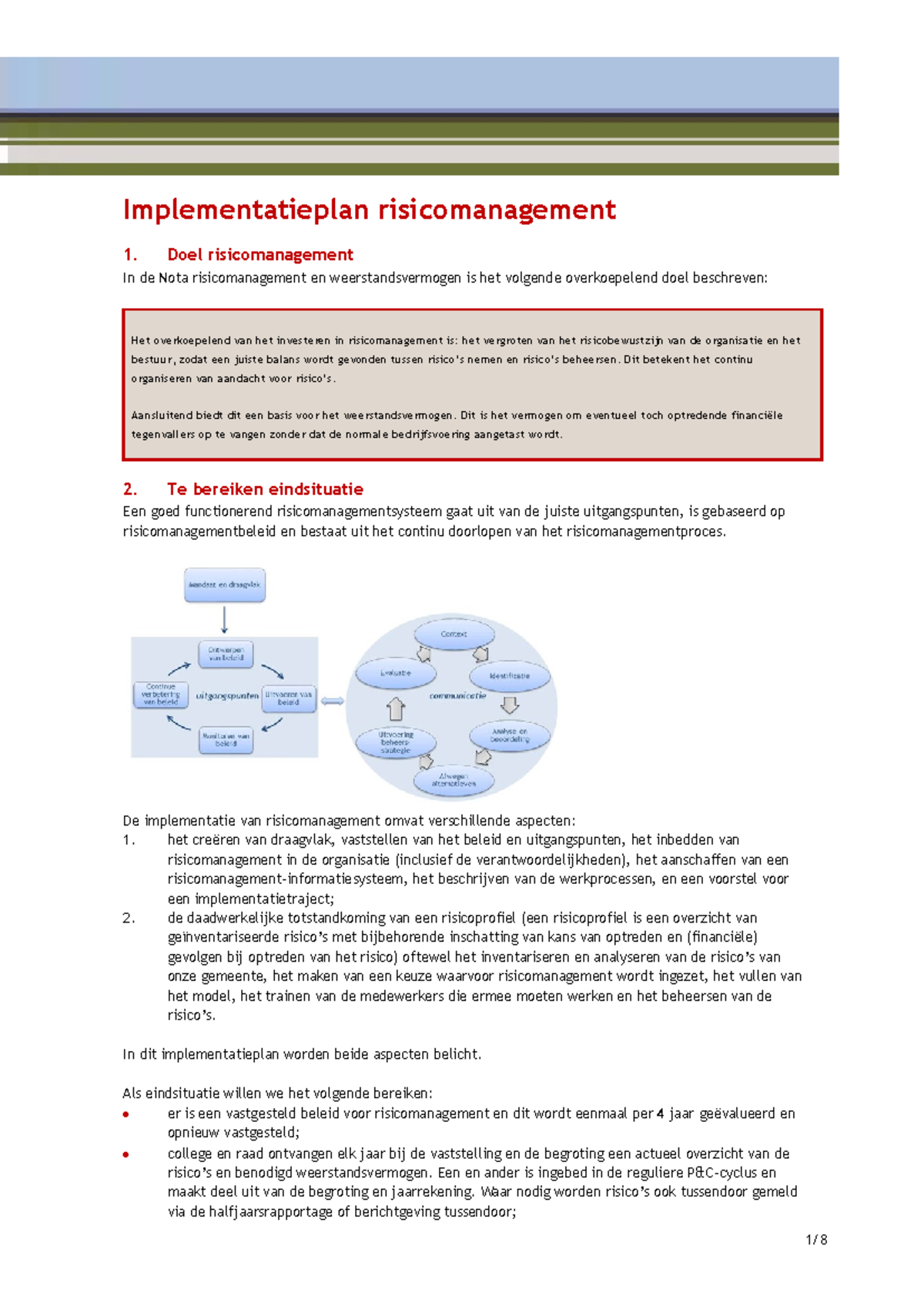 2015-09-17 07d Bijlage 2 - Vaststellen Nota Risicomanagement En ...