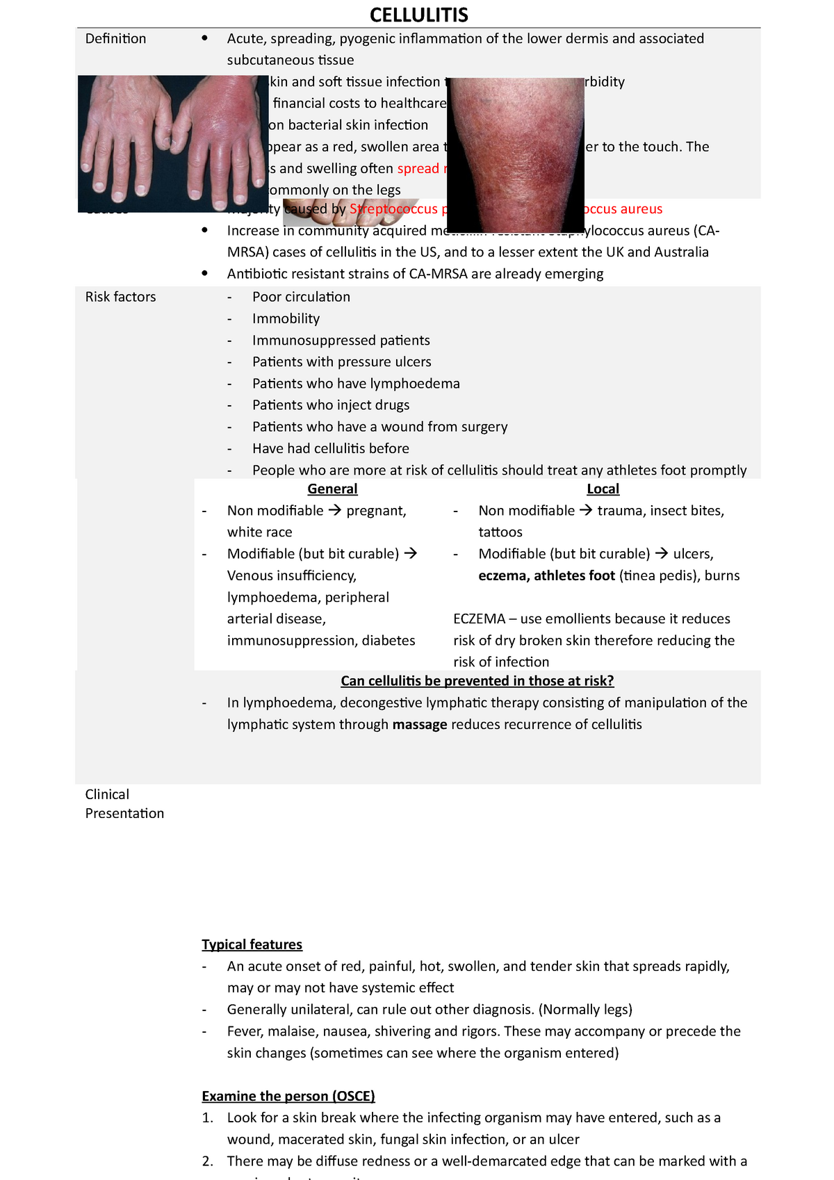 - Cellulitis - Lecture notes MPHM07 - CELLULITIS Definition Acute ...