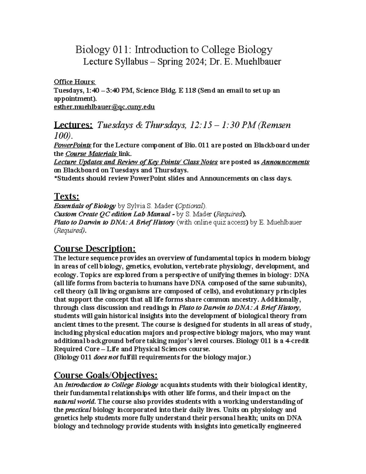 Spring 2024 BIO 011 Lecture Syllabus (1) (28) (4) (6) (2) (2) (1)(1) (8 ...