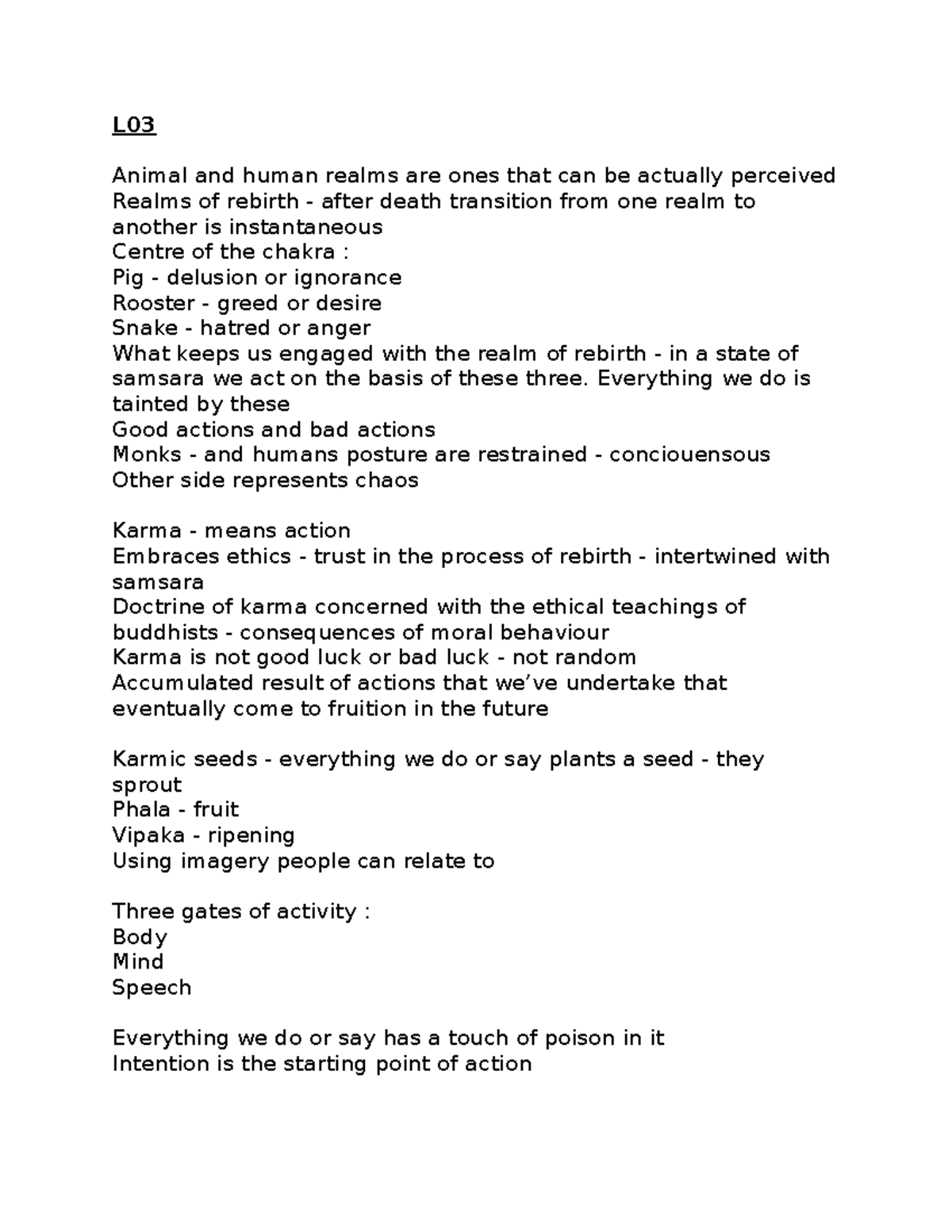 Relg 252 - L03 - notes for relg 252 - L Animal and human realms are ...
