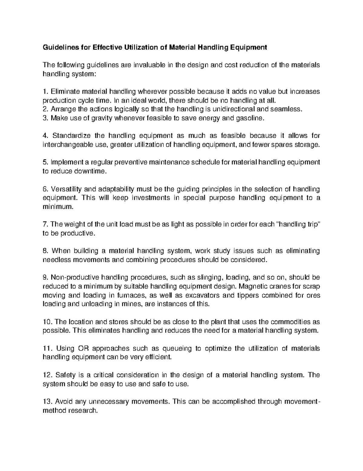 Operations Management and TQM Guidelines for Effective Utilization of