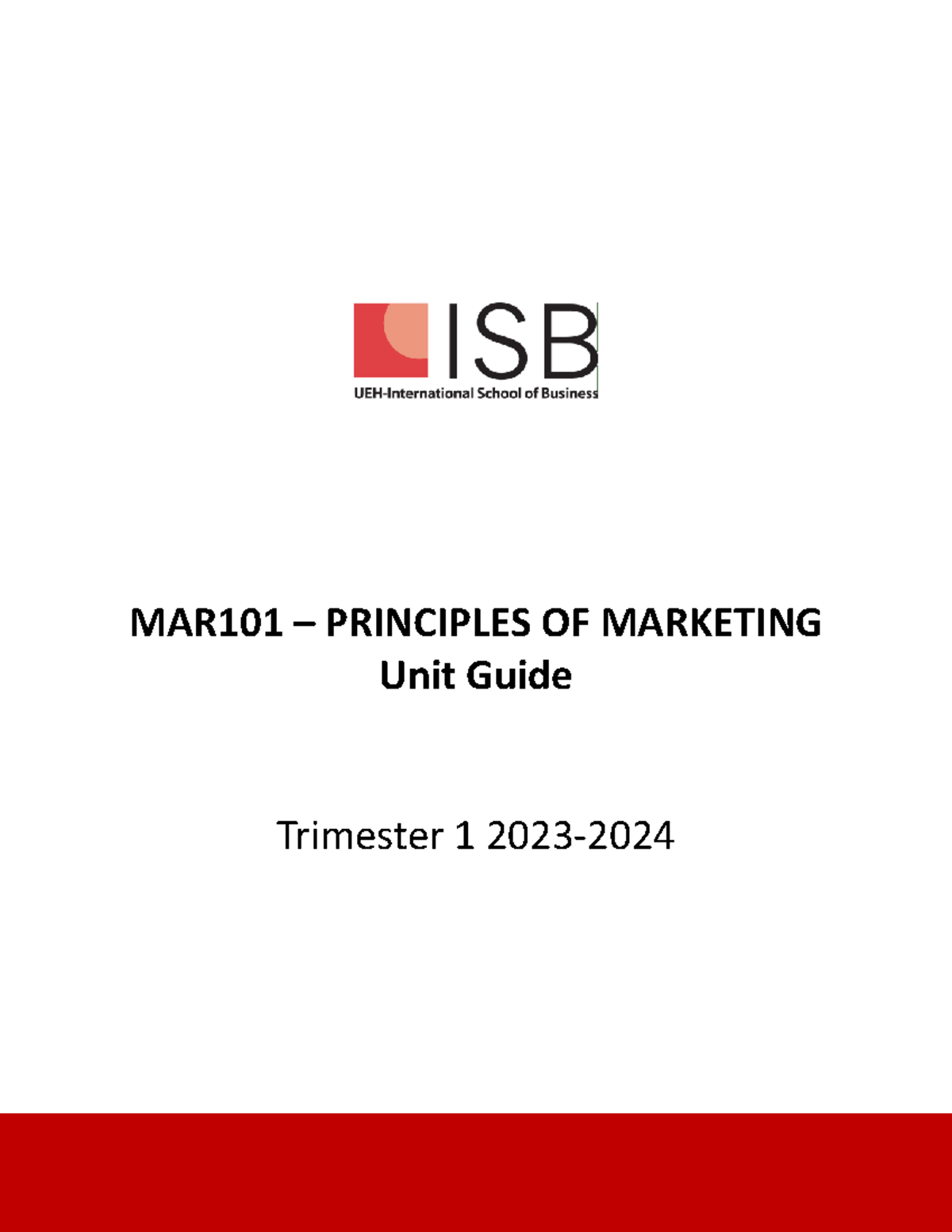 Principles of Marketing - MAR101 – PRINCIPLES OF MARKETING Unit Guide ...