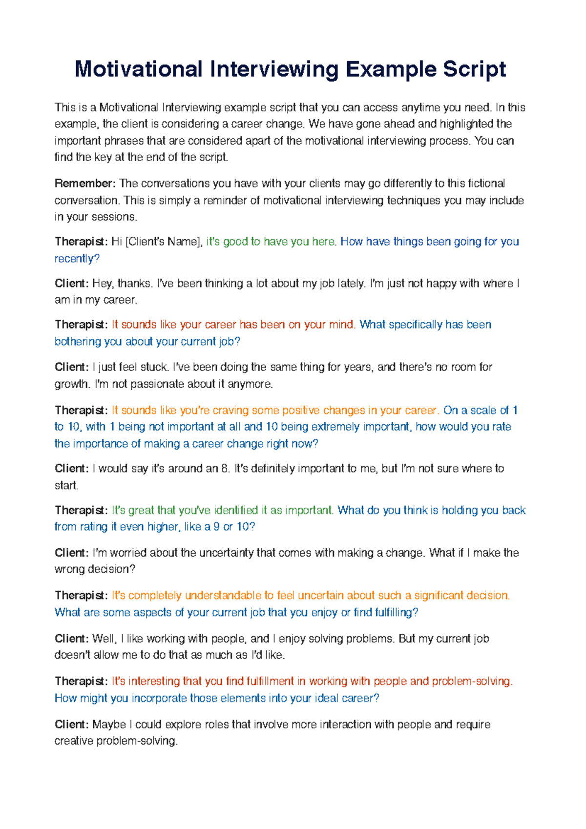 Motivational-interviewing-script - Motivational Interviewing Example ...