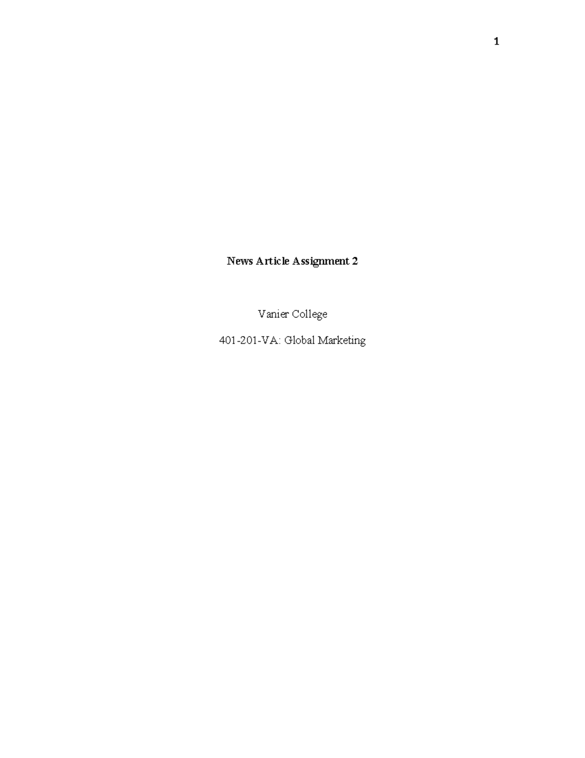 News Article Assignment-2 - They pride themselves on the fact that ...