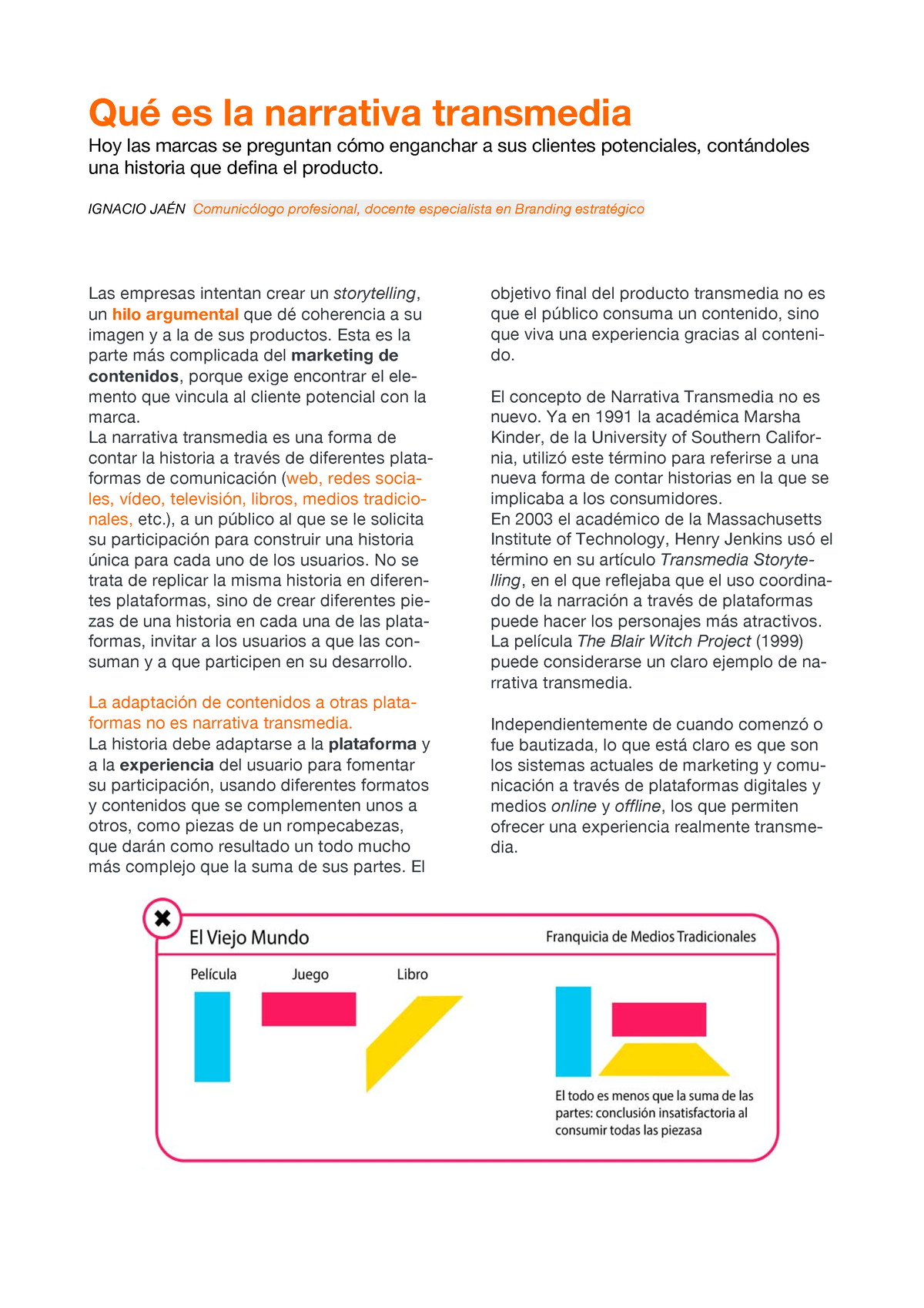 Narrativa-transmedia 1 - Qué Es La Narrativa Transmedia Hoy Las Marcas ...