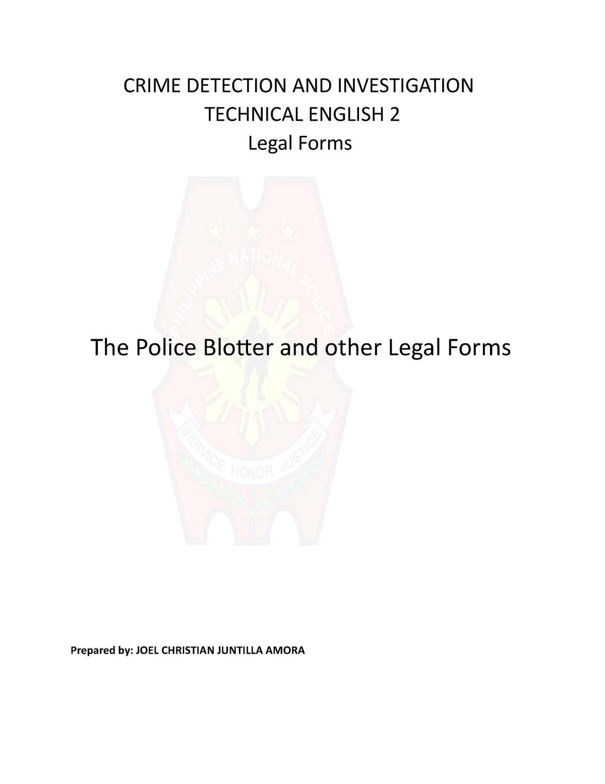 Chapter-6+The+Police+Blotter+Report+and+Legal+Forms - CRIME DETECTION ...