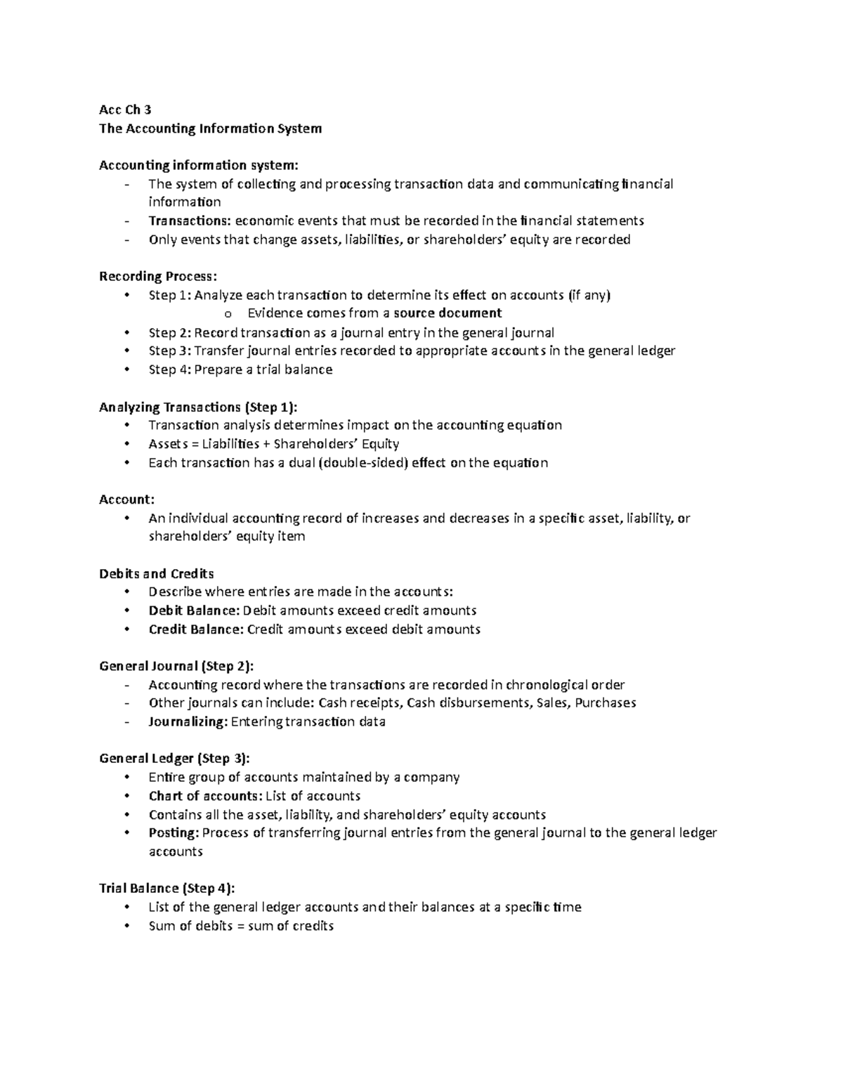 Acc Ch 3 - The Accounting Information System - Acc Ch 3 The Accounting ...