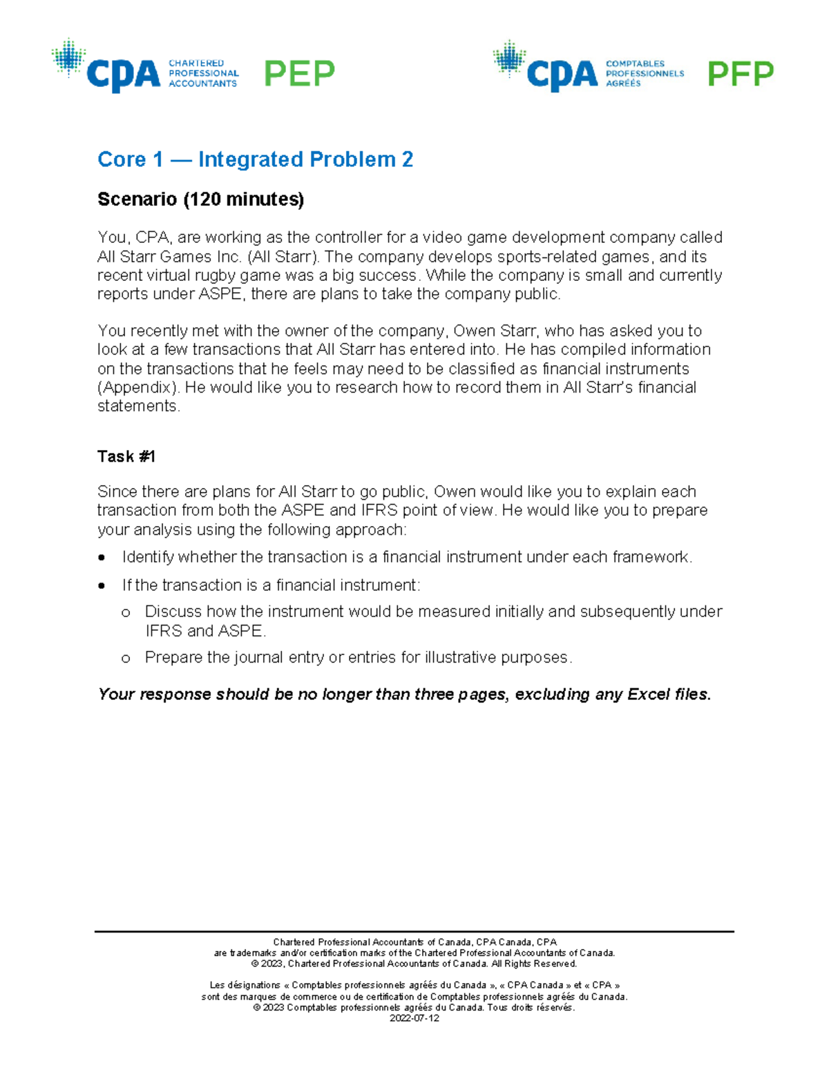 IP2 Problem - Practice Materials - Chartered Professional Accountants ...