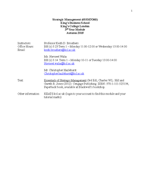Strategic Management - Week 3 - Mission, Strategic Leadership and ...