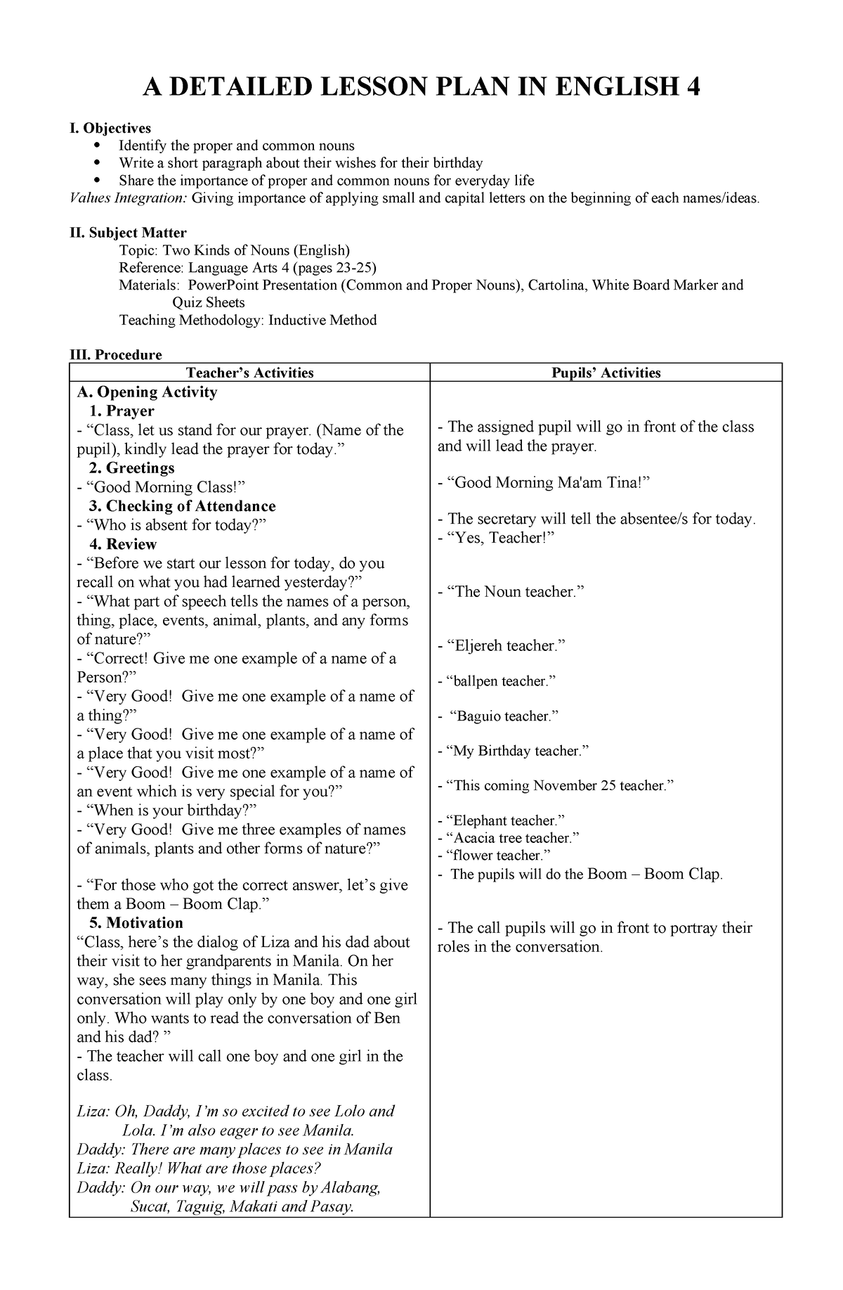 289304925 A Detailed Lesson Plan In English 4 A Detailed Lesson Plan In English 4 I 0194