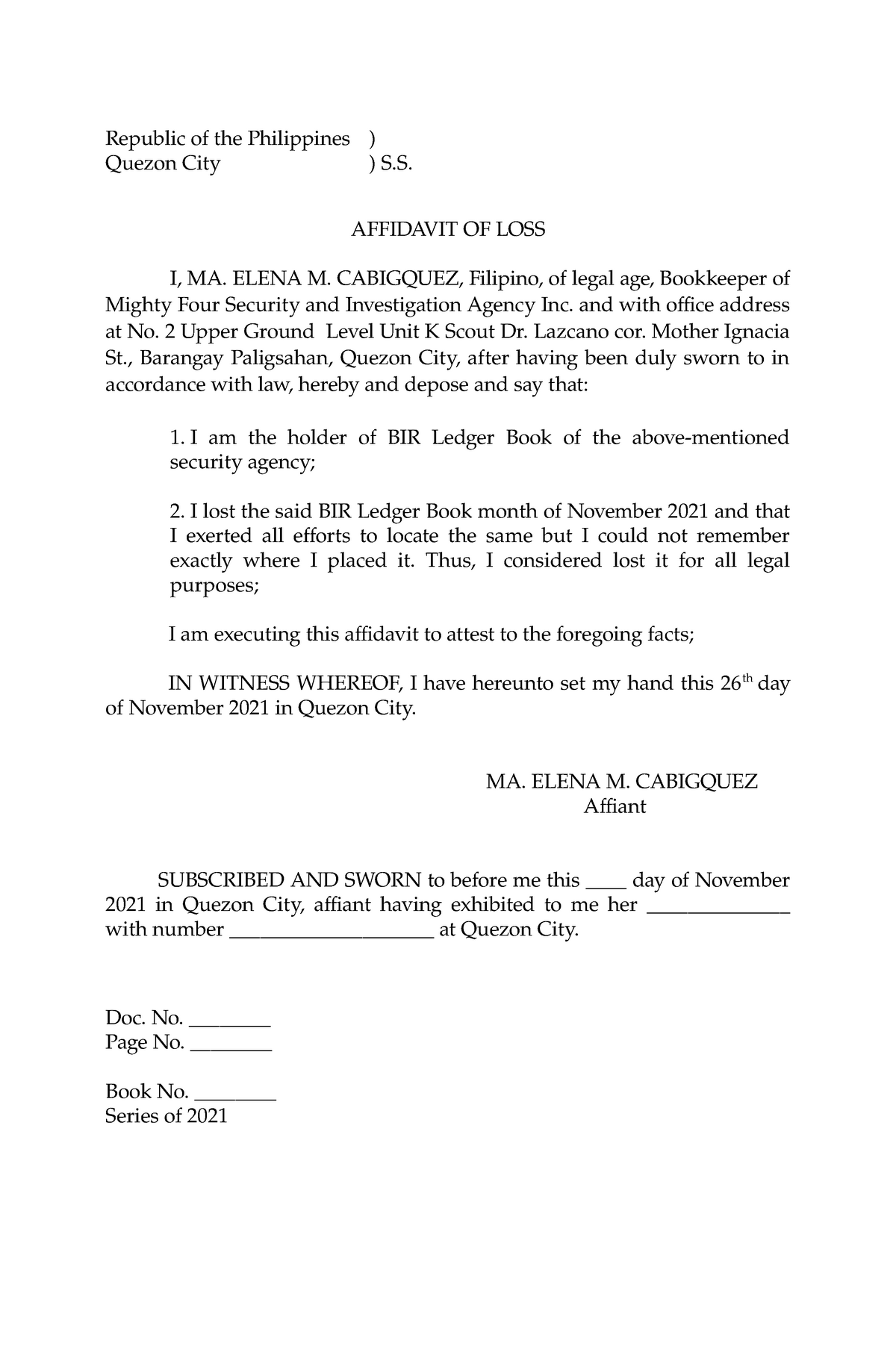 affidavit-of-loss-bir-ledger-book-republic-of-the-philippines