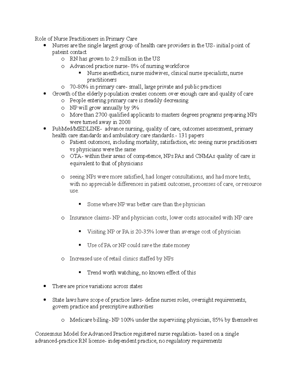 Role of Nurse Practitioners in Primary Care - 131 papers o Patient ...