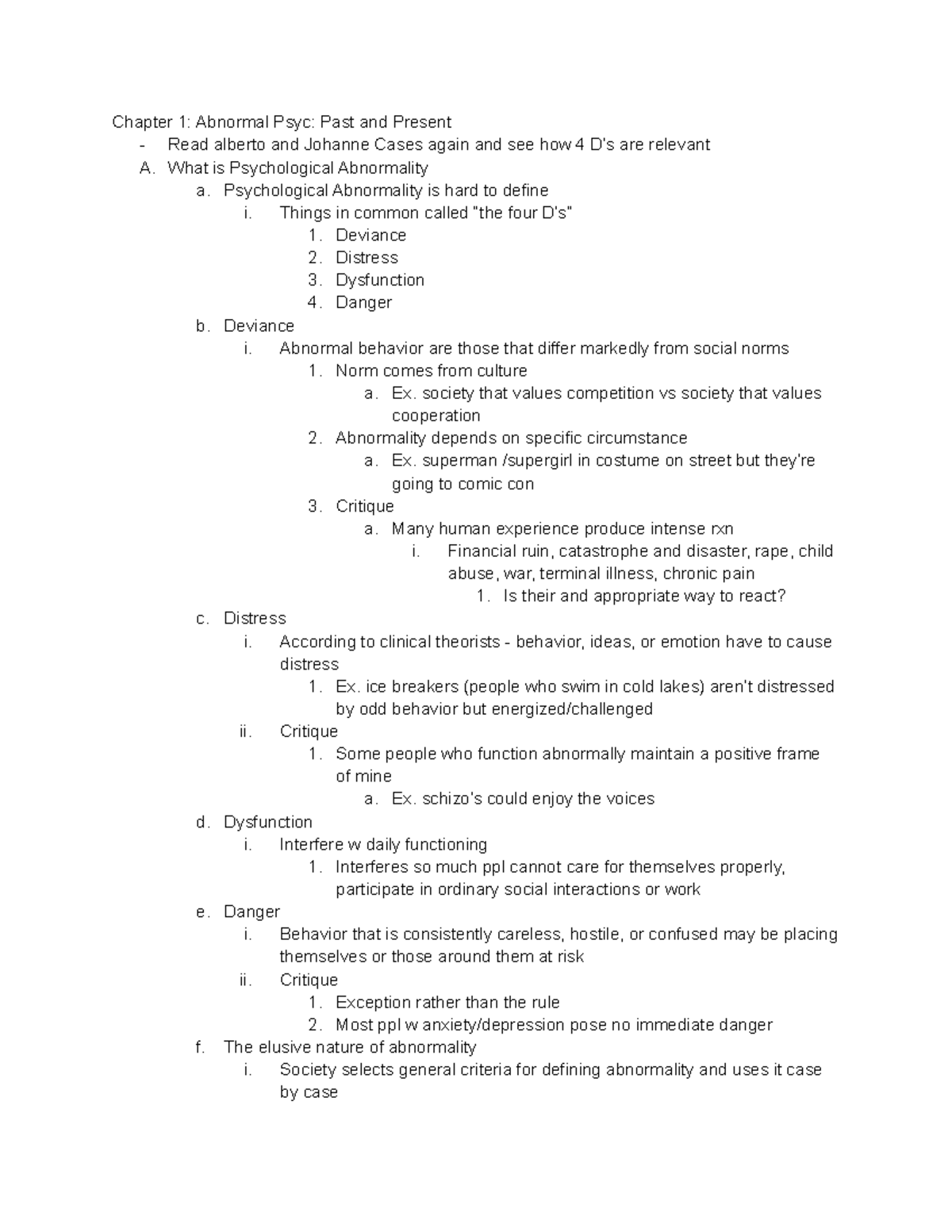 Abnormal Psyc chapter 1 & 3 - Chapter 1: Abnormal Psyc: Past and ...