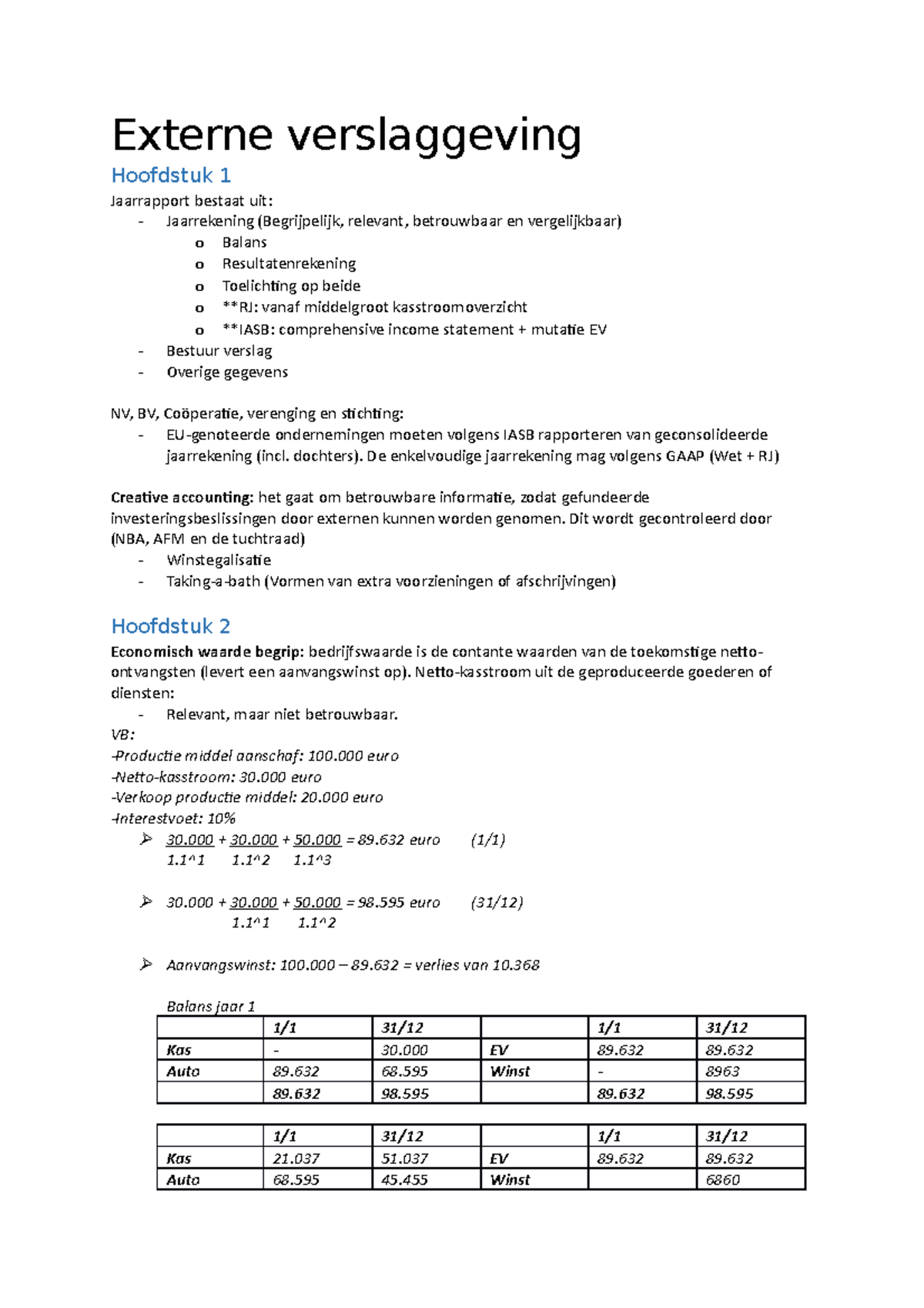 Externe Verslaggeving 3 Samenvatting EPE - Externe Verslaggeving ...