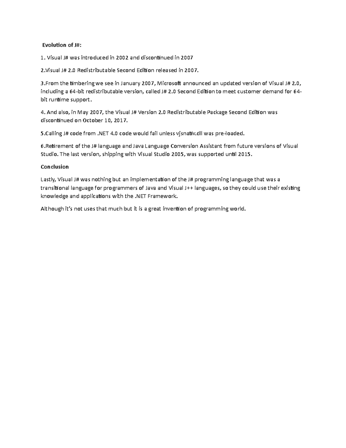 Evolution-of-J - Economics - Evolution of J#: Visual J# was introduced ...