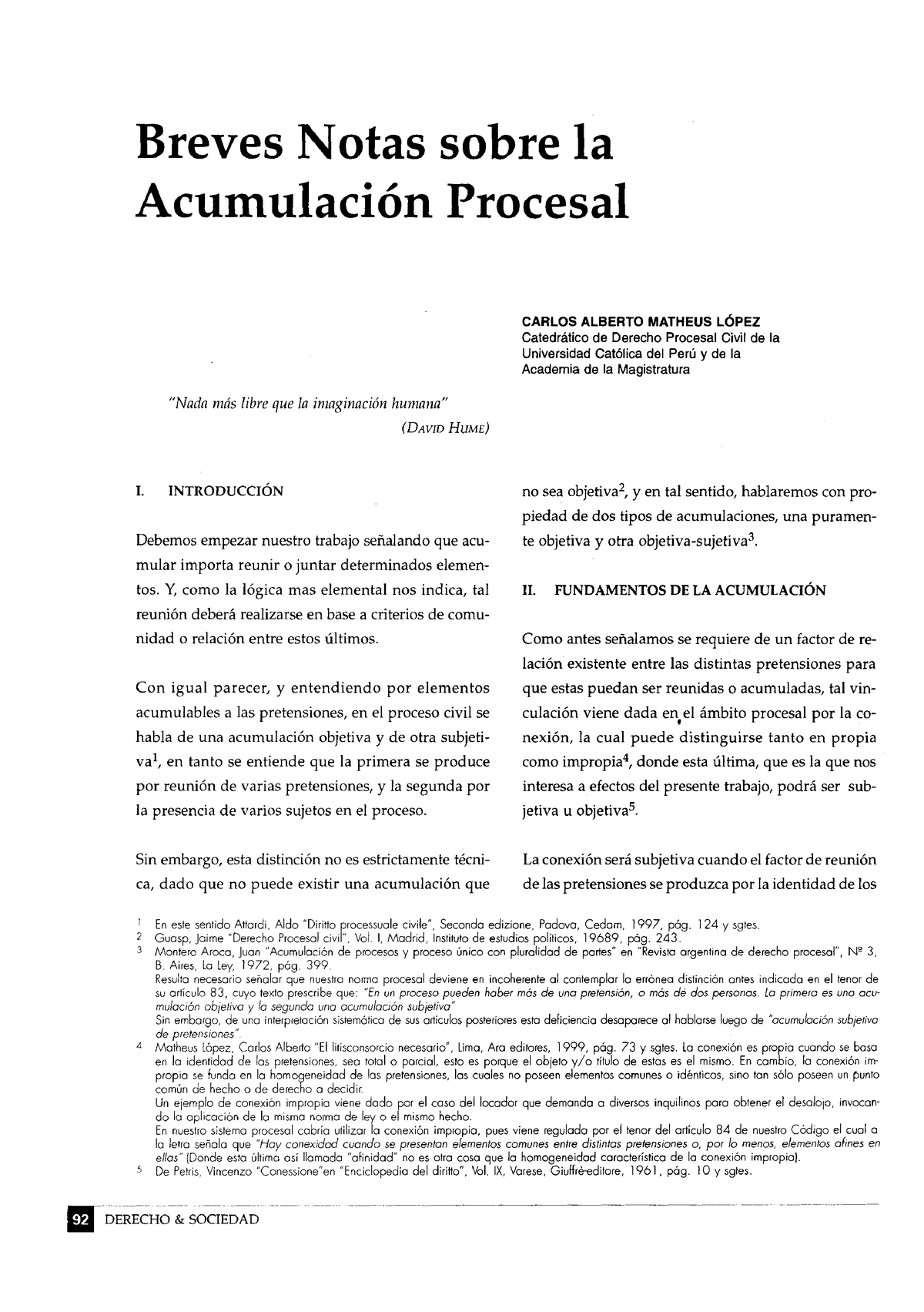 Breves Notas Sobre La Acumulación Procesal - Matheus - Breves Notas ...