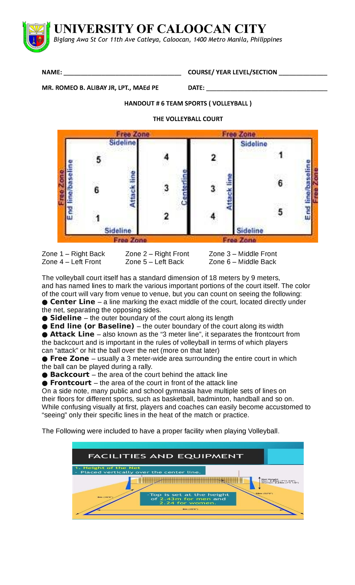 Handout-6 - Lecture Notes PE004 - Biglang Awa St Cor 11th Ave Catleya ...