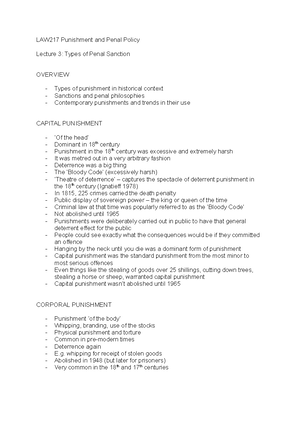 Punishment And Penal Policy Lecture 7 Part 1 Notes - Penal Policy 7A ...