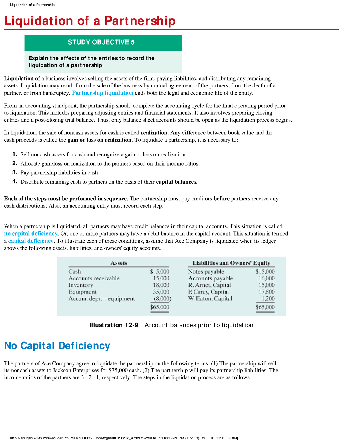 Liquidation Of A Partnership - Liquidation Of A Partnership ...