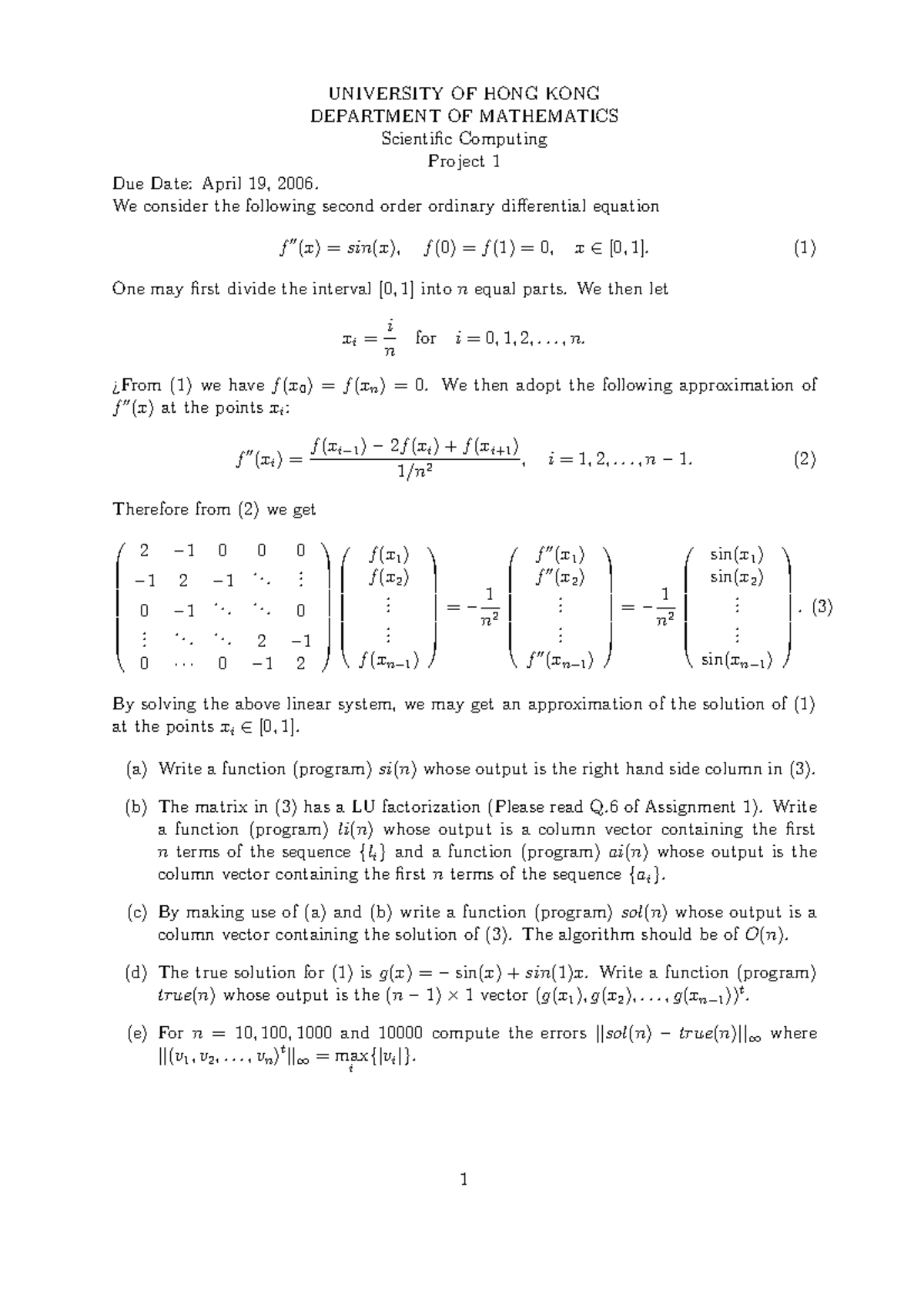 Pro1 - proj1 - UNIVERSITY OF HONG KONG DEPARTMENT OF MATHEMATICS ...