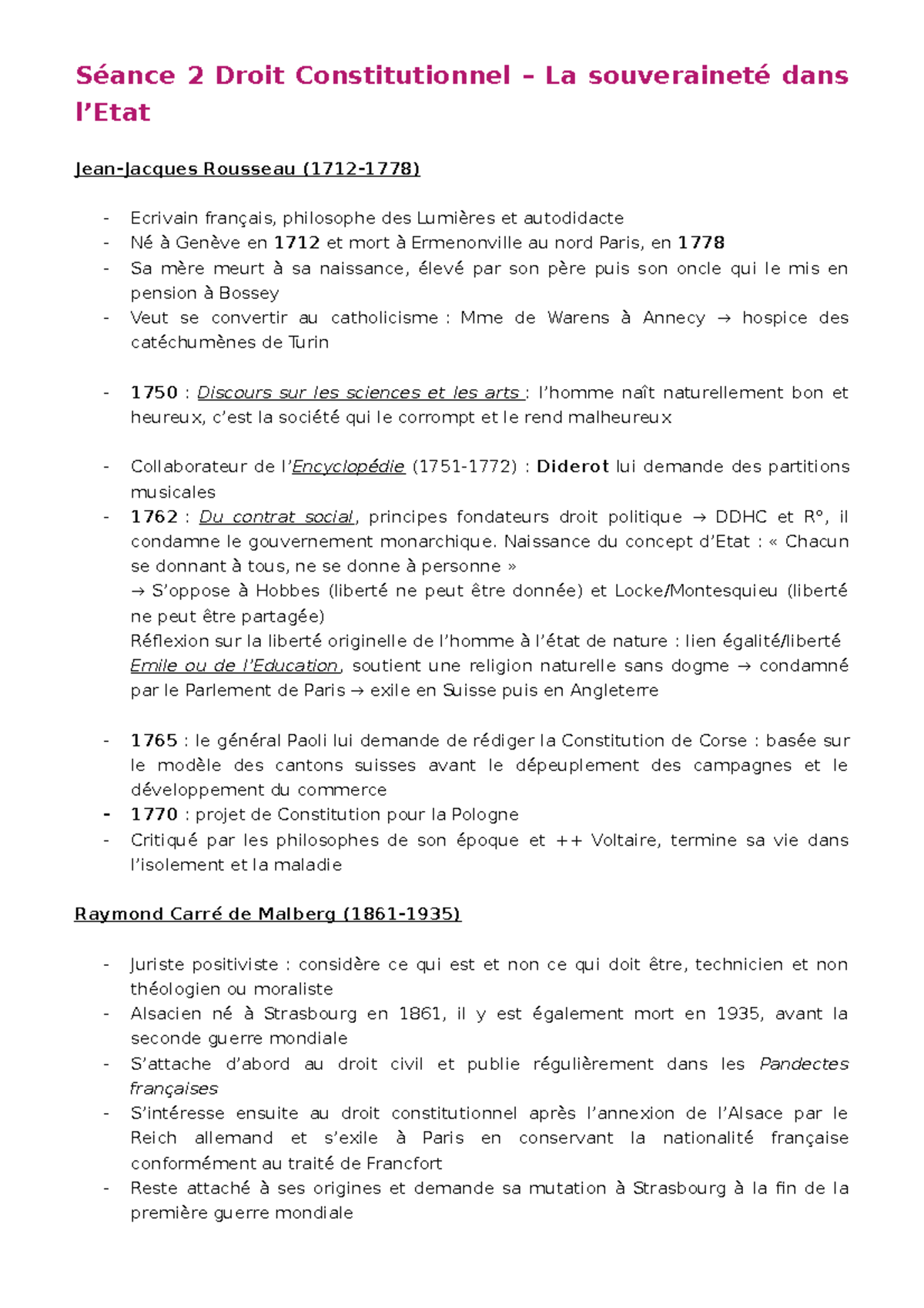 TD2 - TD2 - Séance 2 Droit Constitutionnel – La Souveraineté Dans L ...