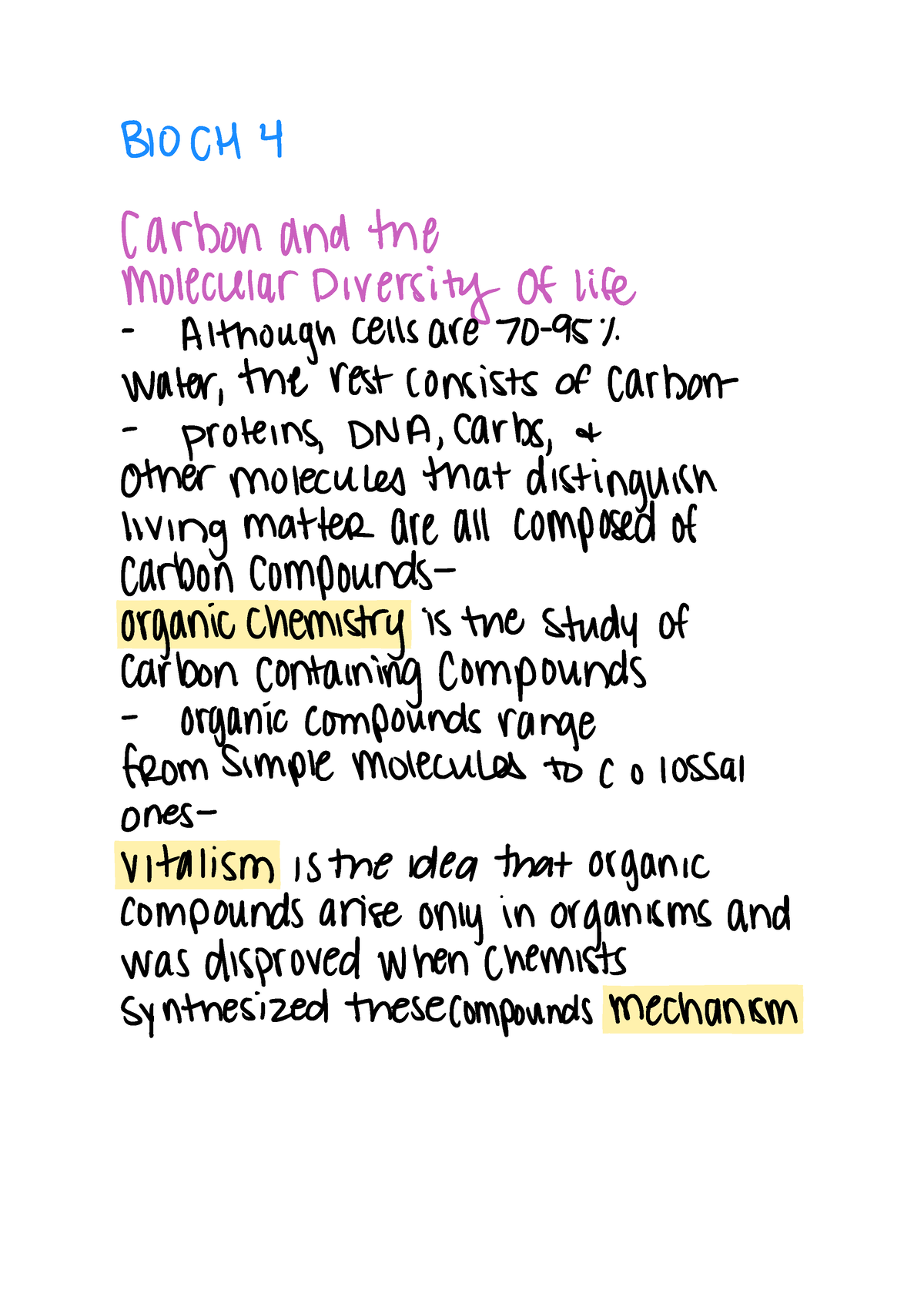 BIO 120 Notes Ch 4 - Dr Frank Ammer - BIOCH 4 Carbon And The Molecular ...