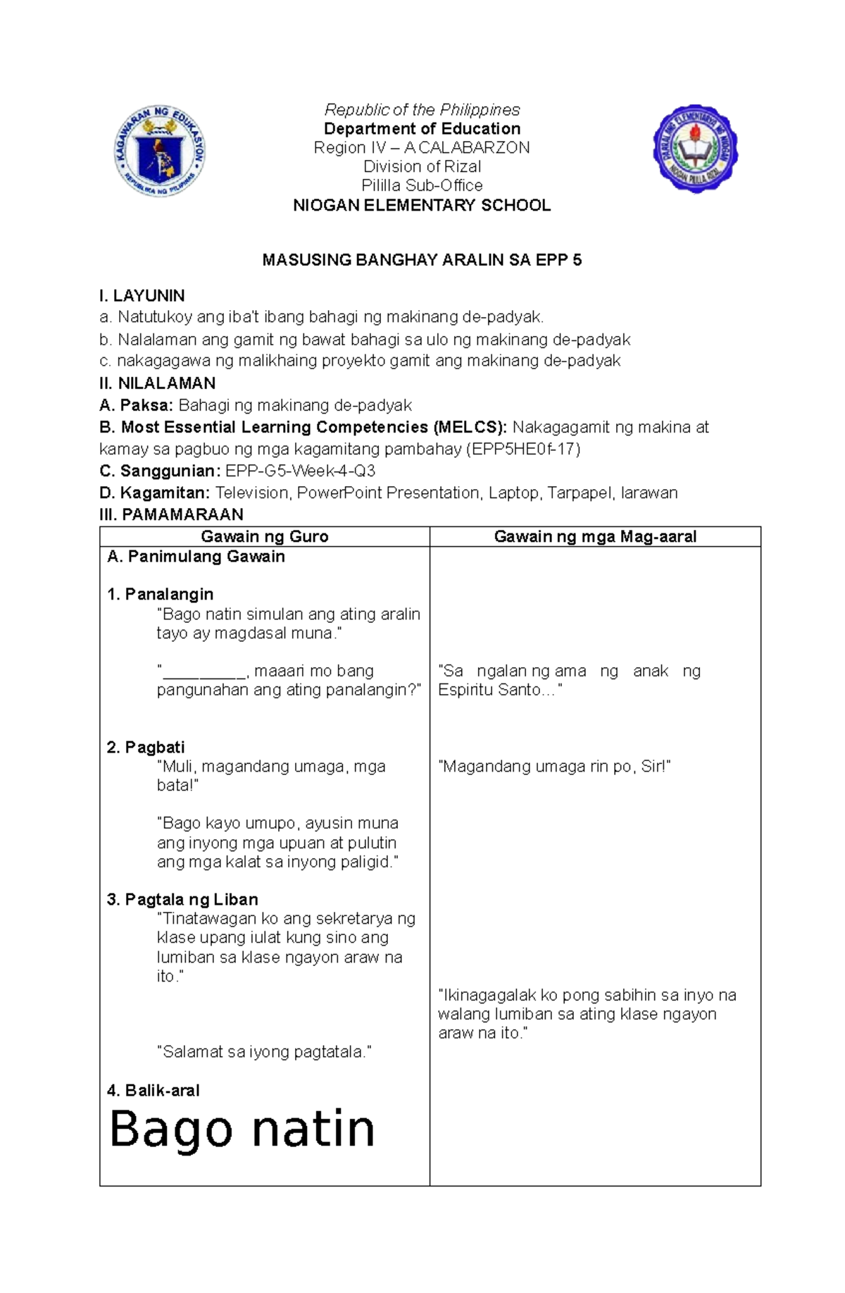 Detailed- Lesson-PLAN-IN-epp (Autosaved) - Republic of the Philippines ...