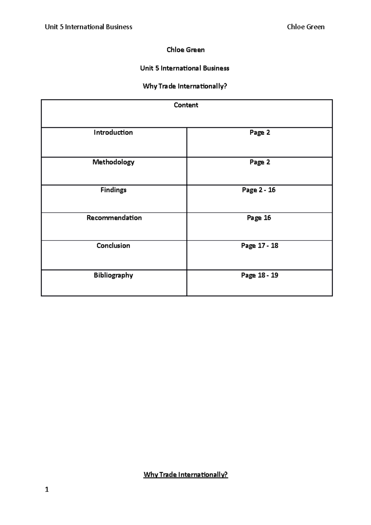 unit 5 international business assignment 1