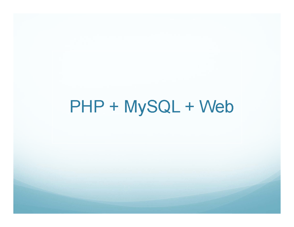 600 - For advance for developers - PHP + MySQL + Web PHP + MySQL + Web ...