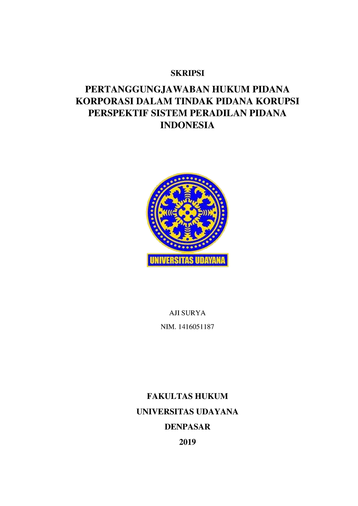 Pertanggungjawaban Hukum Pidana Korporas 2 - SKRIPSI PERTANGGUNGJAWABAN ...