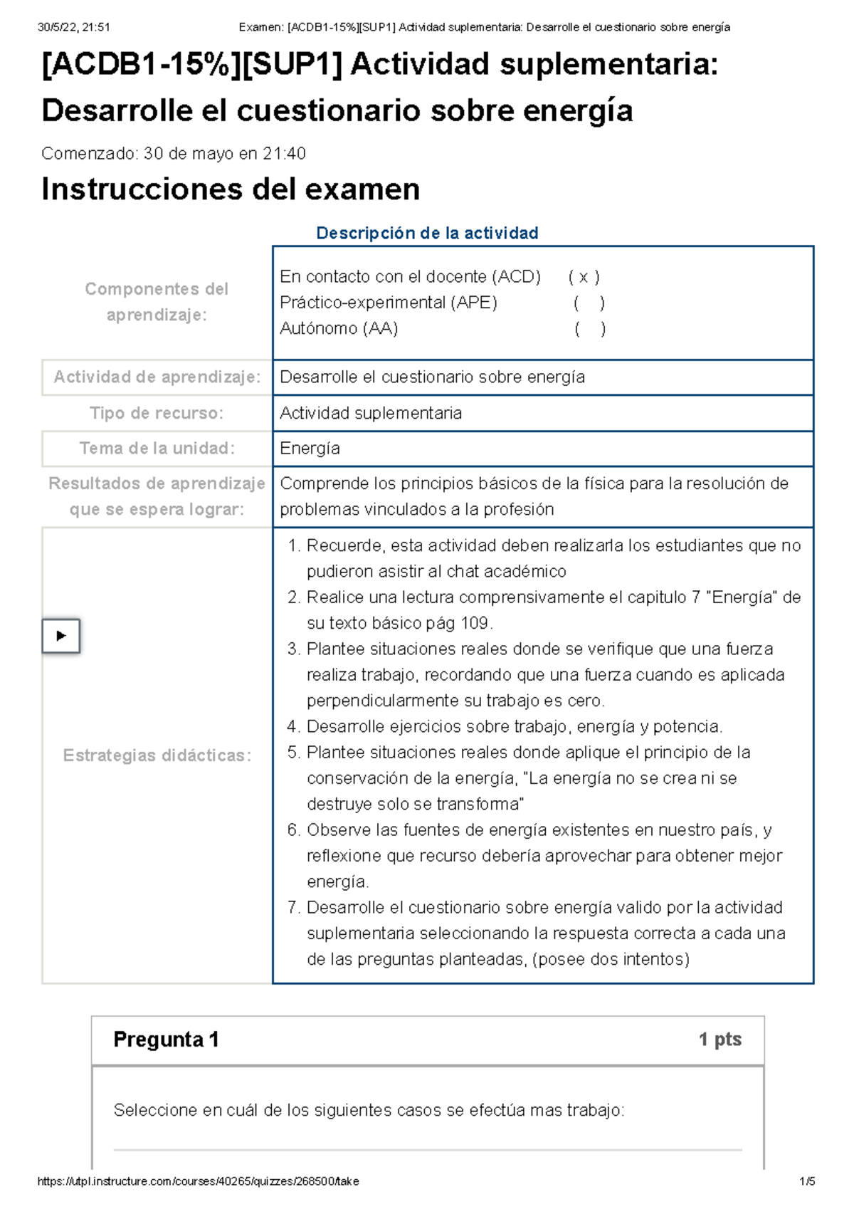 Examen Acdb Sup Actividad Suplementaria Desarrolle El