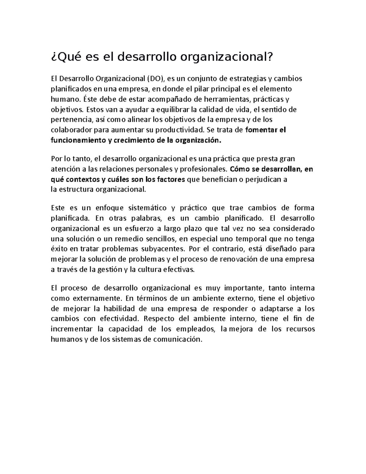 Desarrollo organizacional en las empresas - ¿Qué es el desarrollo ...