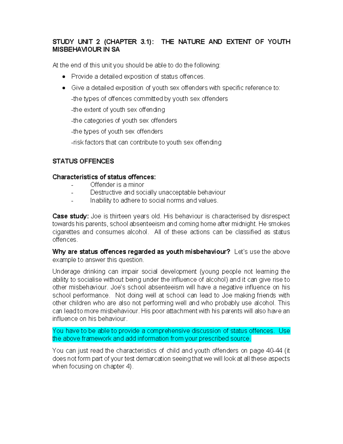 Study unit 2 (Chapter 3 - Notes 3 - STUDY UNIT 2 (CHAPTER 3): THE ...