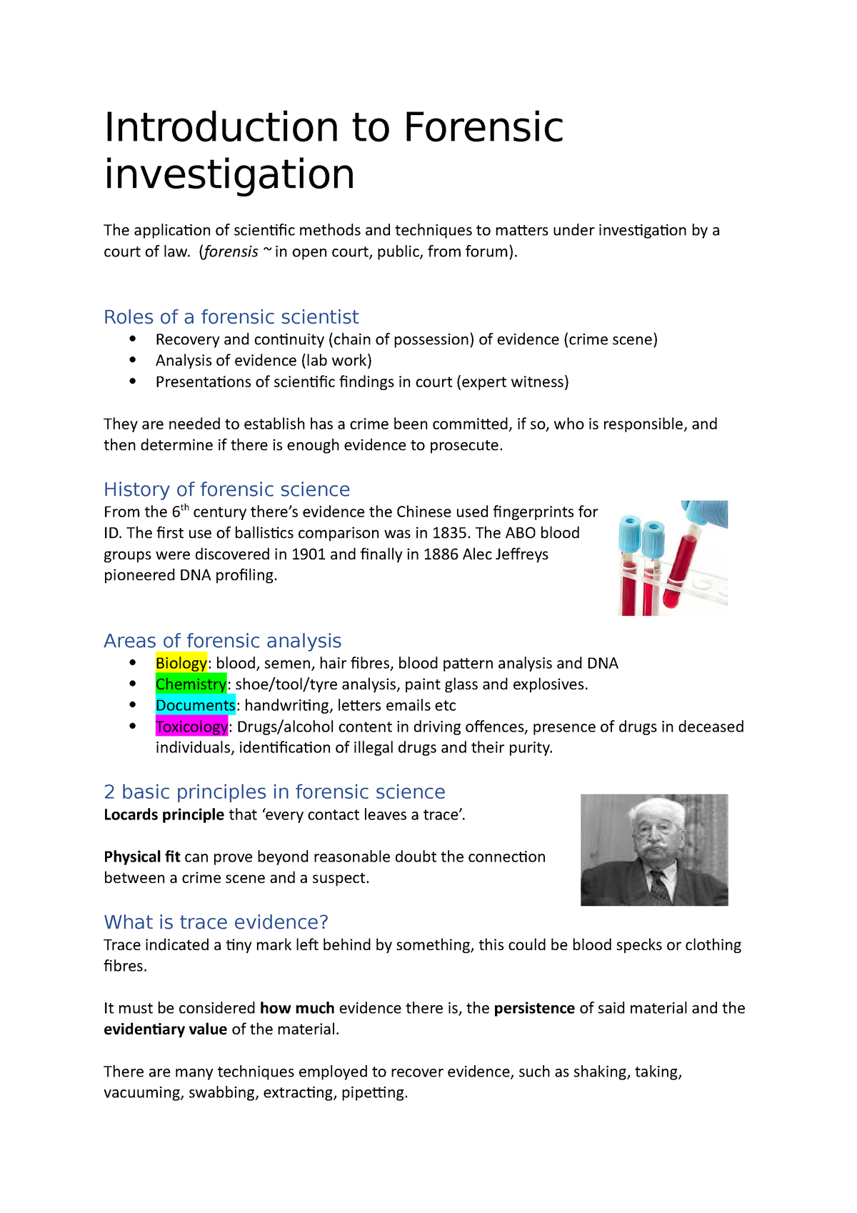 Introduction - Introductory Lecture To The Forensics Block Of BIO2040 ...