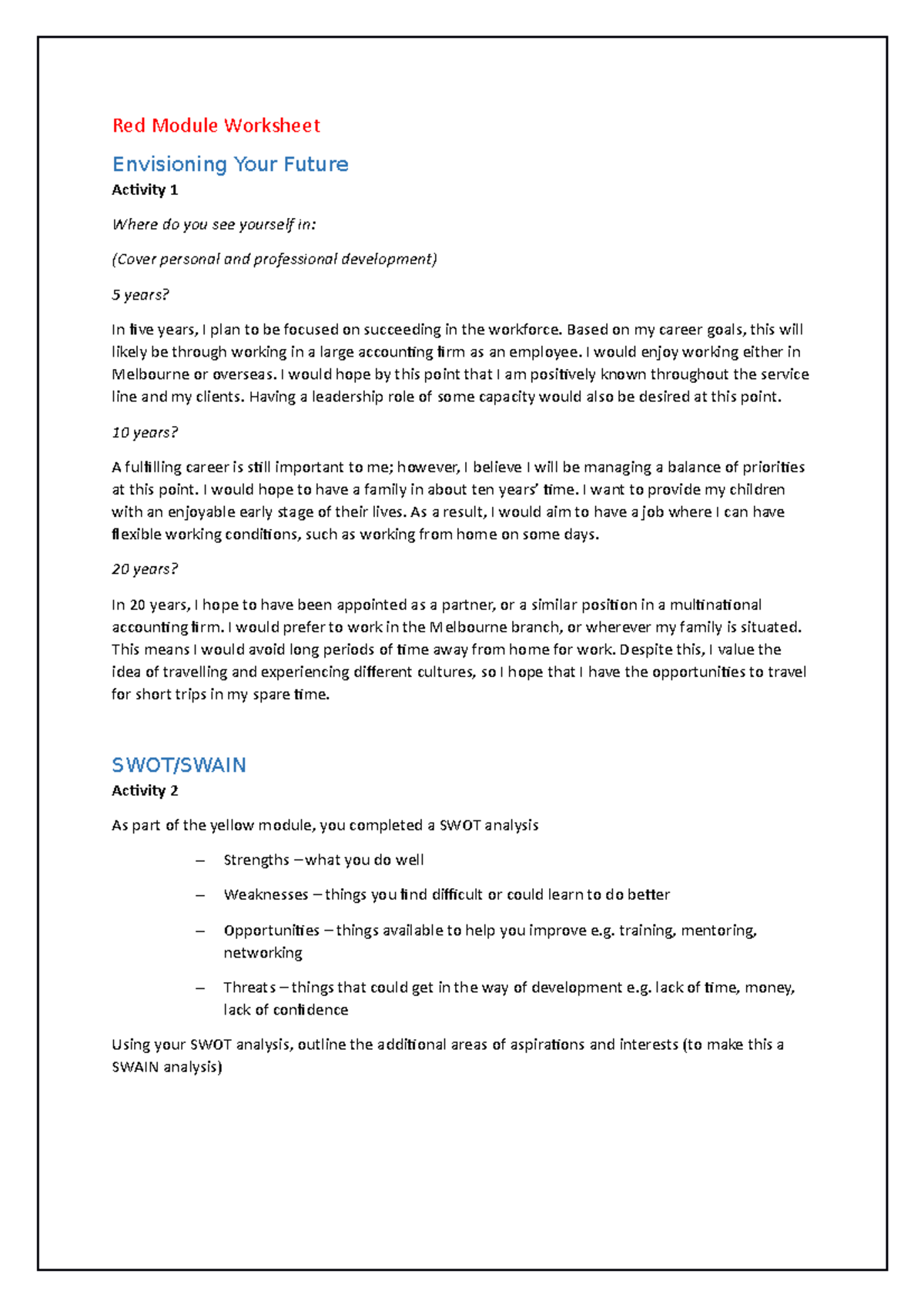 Red Module Worksheet (1) (Auto Recovered) - Red Module Worksheet ...