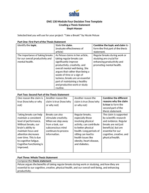 ENG 130 Module Four Preliminary Introduction - Selected Text You Will ...