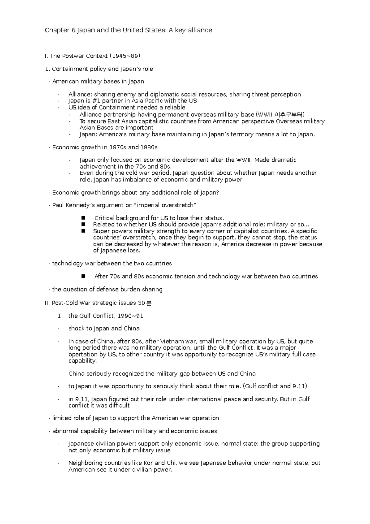 International Relations in EA Ch. 6 - Chapter 6 Japan and the United ...