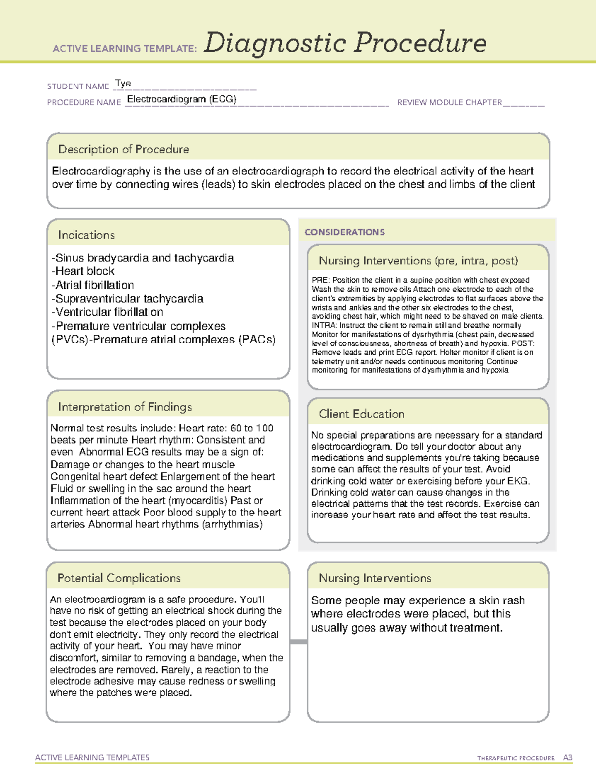 Diagnostic Procedure ECG - ACTIVE LEARNING TEMPLATES THERAPEUTIC ...